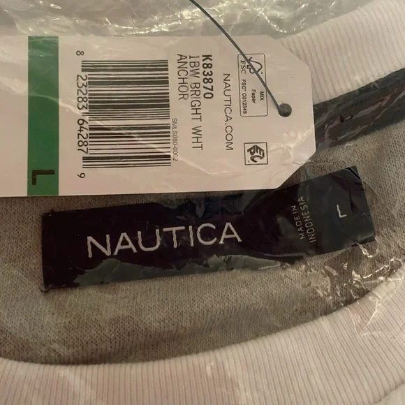 NAUTICA Men’s Long Sleeve Sweatshirt. 100% Cotton. Soft light fleece inside NWT - Picture 2 of 3